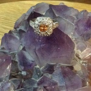 Women's created citrine with white topaz